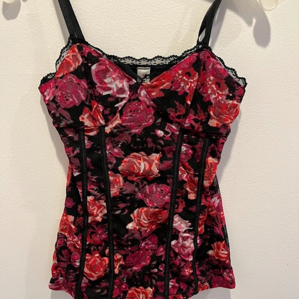 Pink Floral Corset Top